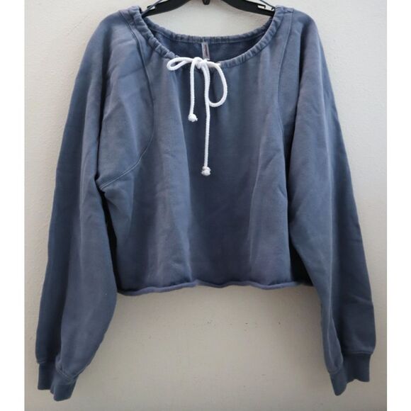 FP Movement OB2146433 Women's Sz M Blue For The Win Off-The-Shoulder Sweater - Picture 1 of 12